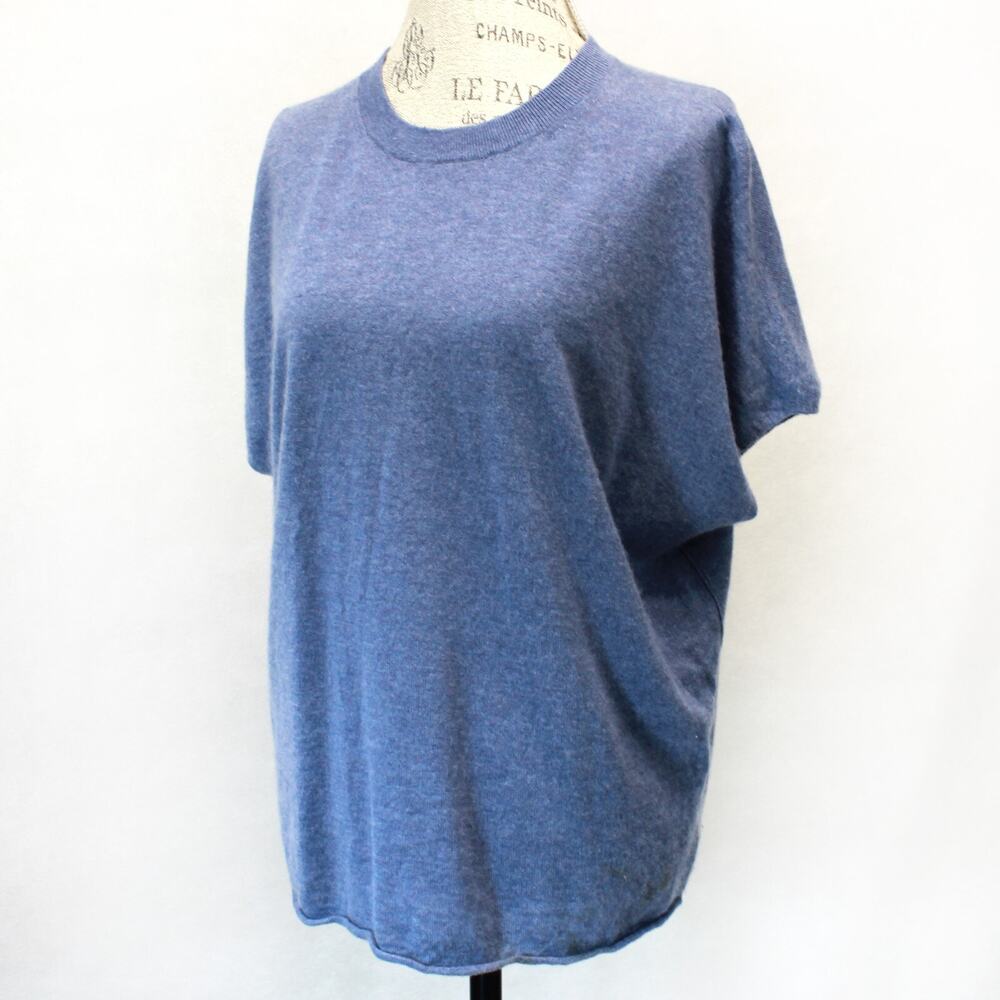 Vince 2-ply 100% cashmere dropped shoulders blue sweater top blue large